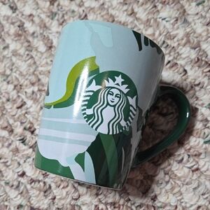 Starbucks 2021 Green And Grey Swirl Mug
